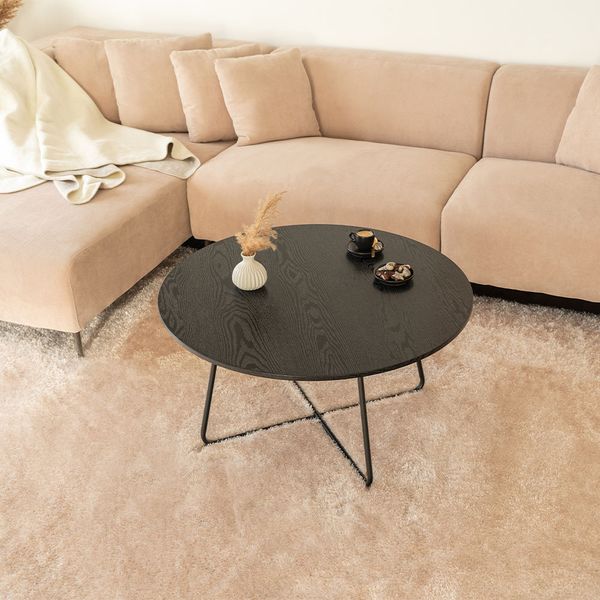 HOME DELUXE Couchtisch Rund NOVARA -  Dark Oak