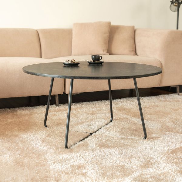 HOME DELUXE Couchtisch Rund NOVARA -  Dark Oak