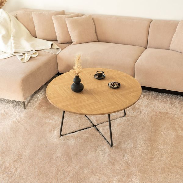 HOME DELUXE Couchtisch Rund NOVARA -  Oiled Oak