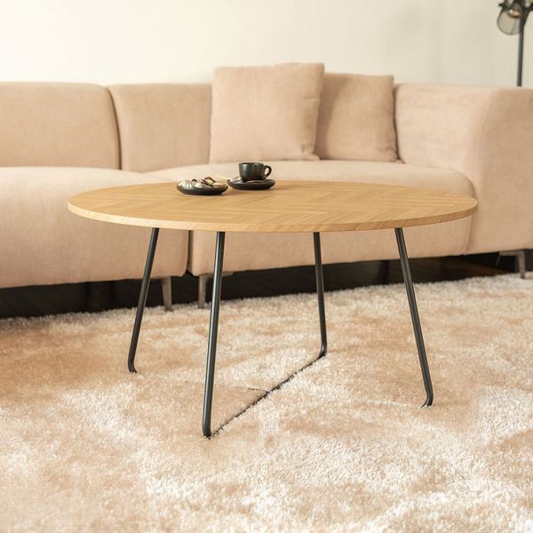 HOME DELUXE Couchtisch Rund NOVARA -  Oiled Oak