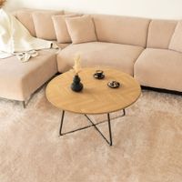 HOME DELUXE Couchtisch Rund NOVARA -  Oiled Oak