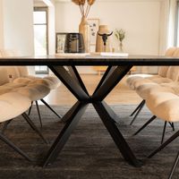 HOME DELUXE Esstisch Eckig AVENCIA inkl. Sternfuß - 160 x 100 cm Dark Oak