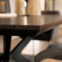 HOME DELUXE Esstisch Eckig AVENCIA inkl. Sternfuß - 160 x 100 cm Dark Oak