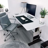 HOME DELUXE Höhenverstellbarer Schreibtisch elektrisch LUMINA - 120 x 60 cm Weiß