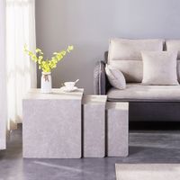 HOME DELUXE Beistelltisch 3er Set IRIMA – Marmor Beige