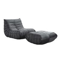 HOME DELUXE Relaxsessel mit Hocker CHILL - Anthrazit