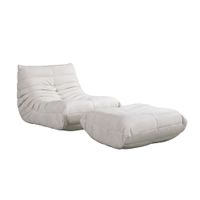 HOME DELUXE Relaxsessel mit Hocker CHILL - Beige