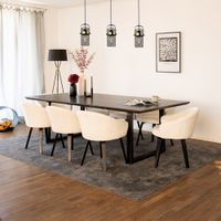 HOME DELUXE Esstisch Eckig AVENCIA inkl. U-Fuß - 240 x 120 cm Dark Oak