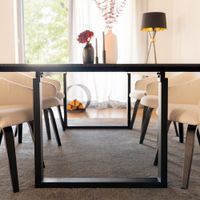 HOME DELUXE Esstisch Eckig AVENCIA inkl. U-Fuß - 240 x 120 cm Dark Oak