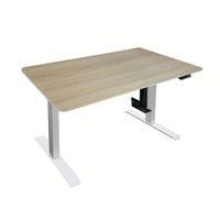 HOME DELUXE Höhenverstellbarer Schreibtisch elektrisch LUMINA mit PC-Halterung - 120 x 60 cm Eiche