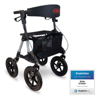 Alu Outdoor Rollator AT51031 inkl. Gehstockhalter