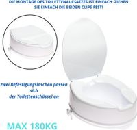 Toilettensitzerhöhung mit Deckel 10 cm, 180 kg belastbar