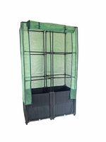  Hochbeet mit Kunststoffabdeckung, Rankgitter für Garten ca. 40x80x141cm - Schwarz