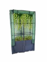 Hochbeet mit Kunststoffabdeckung, Rankgitter für Garten ca. 40x80x141cm Gray