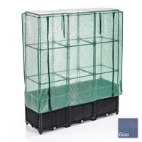 Hochbeet mit Kunststoffabdeckung, Rankgitter für Garten ca. 40x120x141cm - Grau