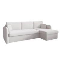 Ecksofa Nice inkl. Kissen mit Bettkasten, ca. 230 x 140 cm - Ecru Hell