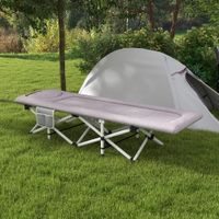 Feldbett, Faltbares Campingbett mit Aufbewahrungstasche Oxford, Grau