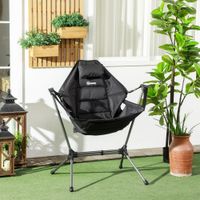 Hängematte Campingstuhl Faltbar Gartensessel Regiestuhl Oxford, Schwarz