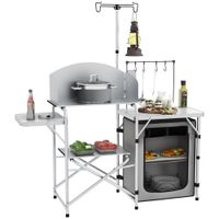Campingküche klappbar, Outdoor Küche mit UV-Schutz, Windschutz, Silber