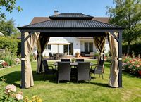 Pavillon Sofia aus Aluminium & Stahl ca. 365 x 300 x 282 cm - Schwarz