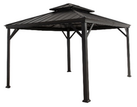 Pavillon Sofia aus Aluminium & Stahl ca. 3,08 x 3,6 x 2,9 m - Schwarz