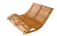 Ergonomische Doppelschwungliege XXL aus Akazienholz, ca. 156 x 120 x 72 cm