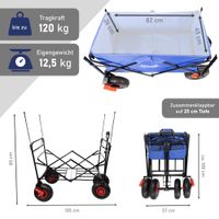 Bollerwagen faltbar mit Dach, blau