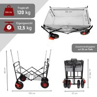 Bollerwagen faltbar mit Dach, grau