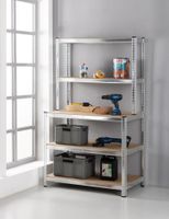 Schwerlastregal mit Werkbank,  5 Ablagen gesamt 800 kg, 180 x 100 x 60 cm 