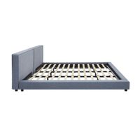 HOME DELUXE Bett mit Ablage GALAXIS – 270 x 200 cm  Grau mit Matratze H3/H4