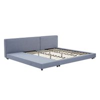 HOME DELUXE Bett mit Ablage GALAXIS – 180 x 200 cm  Grau mit Matratze H3/H4