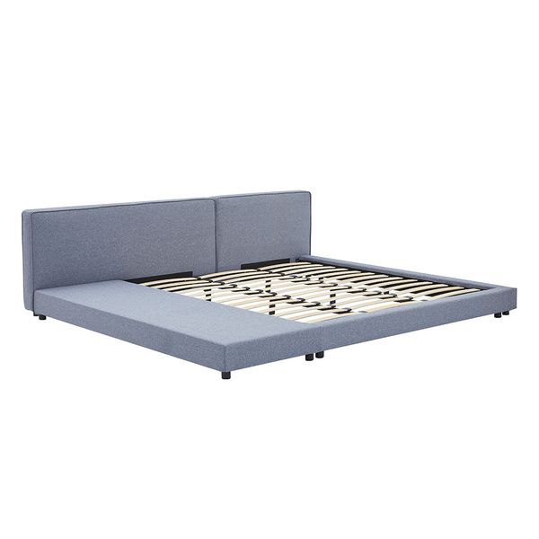 HOME DELUXE Bett mit Ablage GALAXIS – 180 x 200 cm  Grau mit Matratze H2/H3
