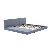 HOME DELUXE Bett mit Ablage GALAXIS – 140 x 200 cm  Grau mit Matratze H2/H3