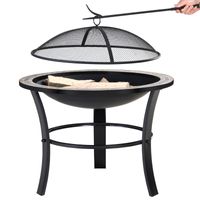 Feuerstelle Mosaik "Fogon" aus Stahl, Ø 70 x 70 x 54 cm - Schwarz / Bunt