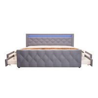 Polsterbett VELARA inkl, Matratze und Topper 180 x 200 cm