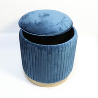 Sitzhocker mit Stauraum Samt - Blau