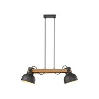 Pendelleuchte CUP 2.0, 2xE27 max. 60Watt exkl., höhenverstellbar, IP20, Schwarz