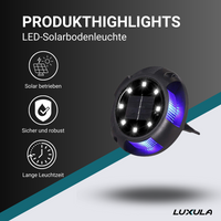 Solar Bodenleuchte, 10 Stunden Leuchtdauer, 4000 K (neutralweiß) und blau