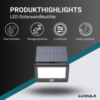Solar Wandleuchte mit PIR-Sensor, 10 Stunden Leuchtdauer, 4000 K (neutralweiß)