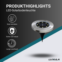 Solar Bodenleuchte, 6 Stunden Leuchtdauer, 4000 K (neutralweiß)