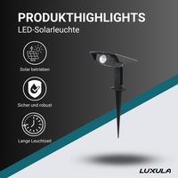Solar Gartenstrahler, verstellbarer Lichtwinkel, 8 Std.Leuchtdauer, 4000 K (neutralweiß)