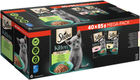 Portionsbeutel Multipack Mega-Pack Kitten in Sauce Feine Vielfalt mit Lachs, mit Huhn MSC 40 x 85g