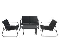 4tlg. Garten-Set - Schwarz