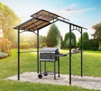 Grillpavillon aus Stahl, ca. 240 x 150 x 250 cm - Anthrazit