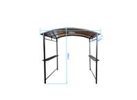 Grillpavillon aus Stahl, ca. 228 x 150 x 228 cm - Anthrazit