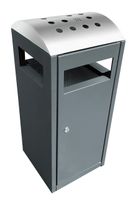 Abfallbehälter Mülleimer  90 Liter aus Edelstahl ca.35x35x81,5 cm- Anthrazit