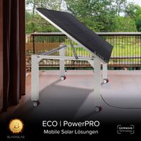 SolarTisch ECOpowerPRO 445Wp Solar Tischplatte, 7-stufig verstellbar, 80x80mm Tischbeine mit Rollen