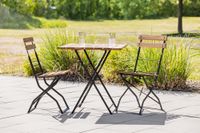 Bistroset Outdoor-Klappstuhl-Set 3tlg., 2-Sitzer ohne Armlehne aus Akazienholz 
