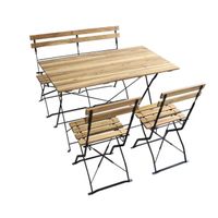 4tlg. Bistro-Set aus Akazienholz, klappbar - Braun