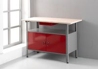 Werkbank mit verschließbaren Türen, 120 x 60 x 85 cm